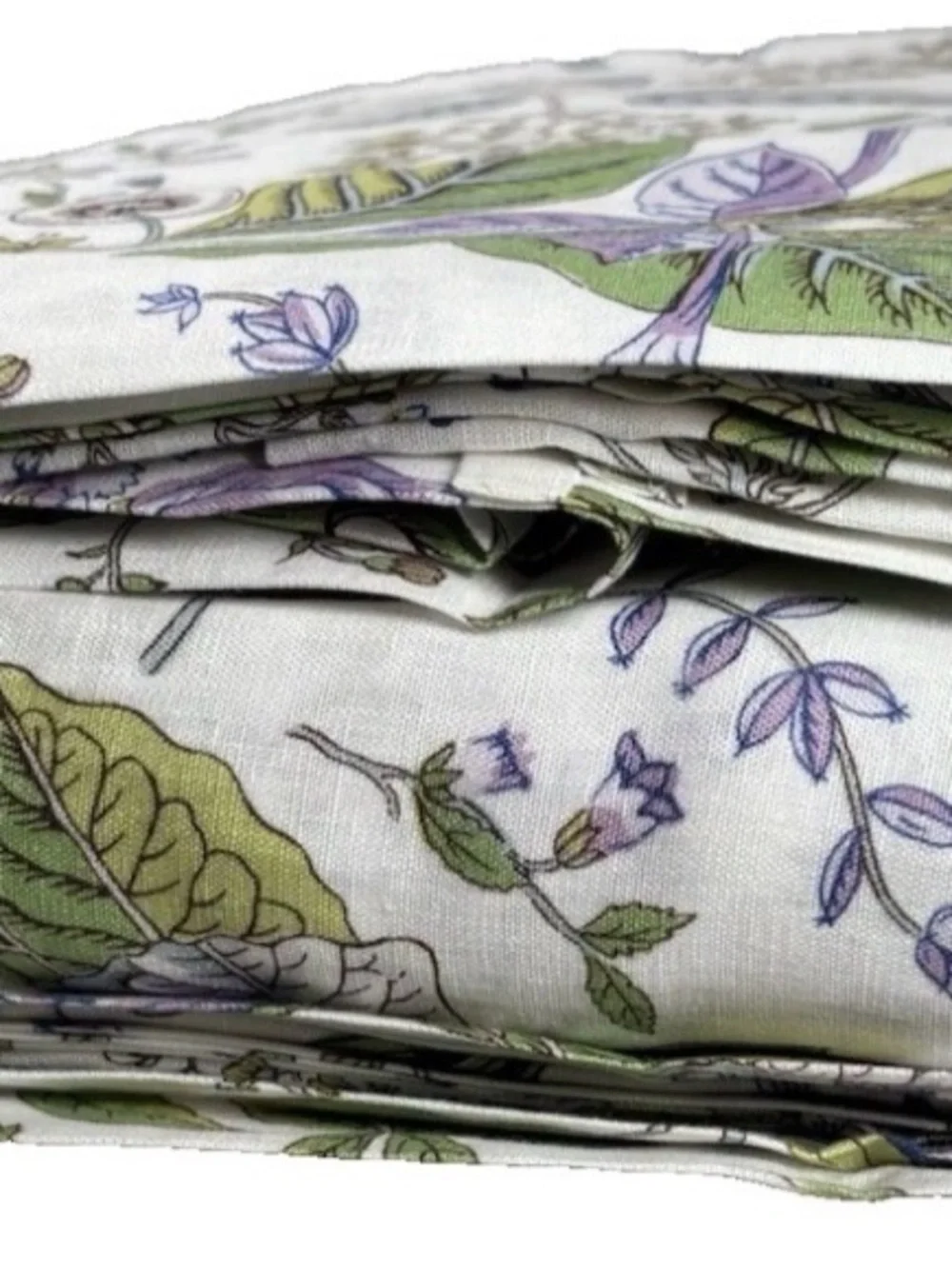 Matouk Schumacher Queen Sheet Set Pomegranate Linen Lilac Botanical Floral Italy